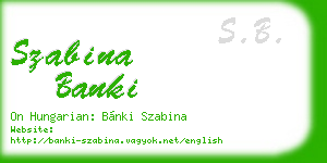 szabina banki business card