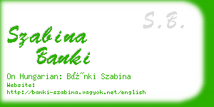 szabina banki business card